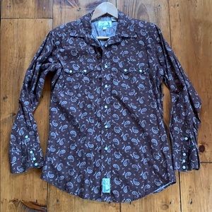 Panhandle Slim Men’s Button down brown Medium